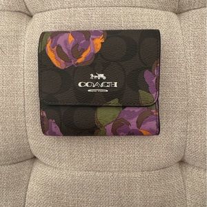 Brown and floral COACH wallet